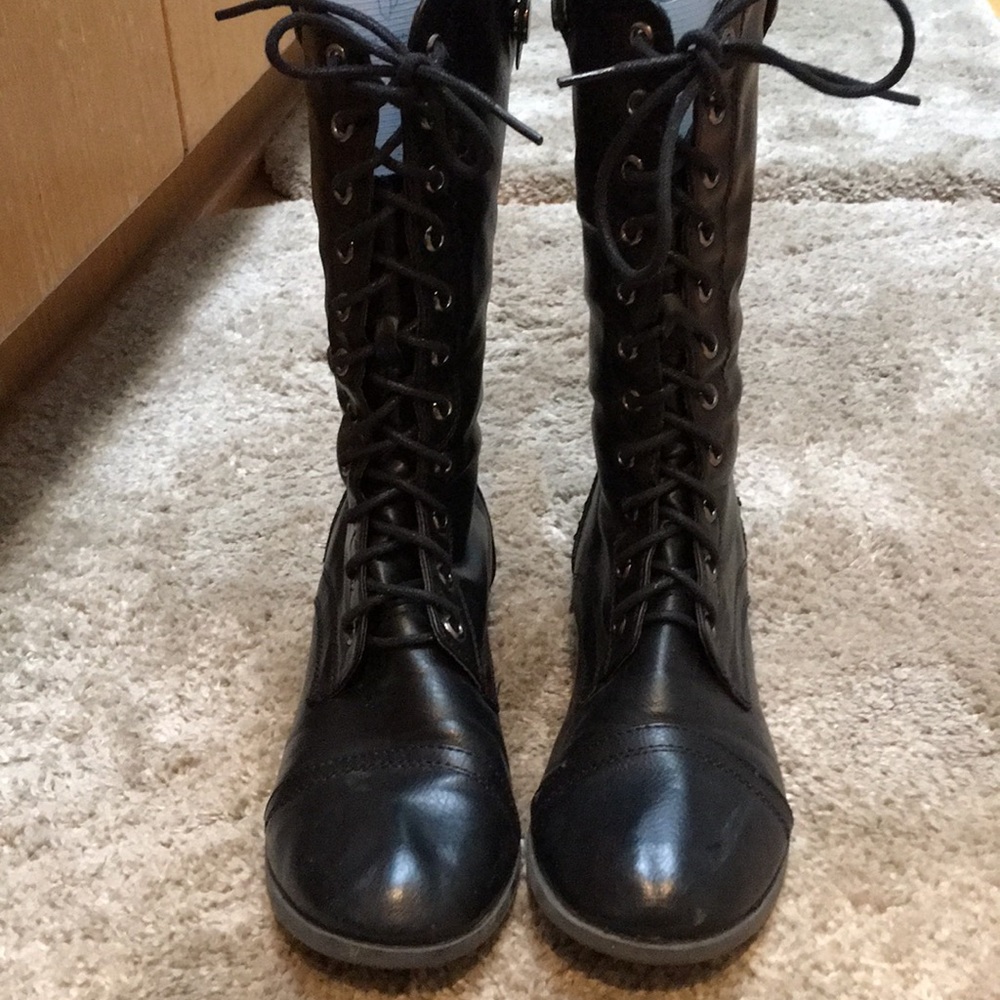 Black Lace-up Boots